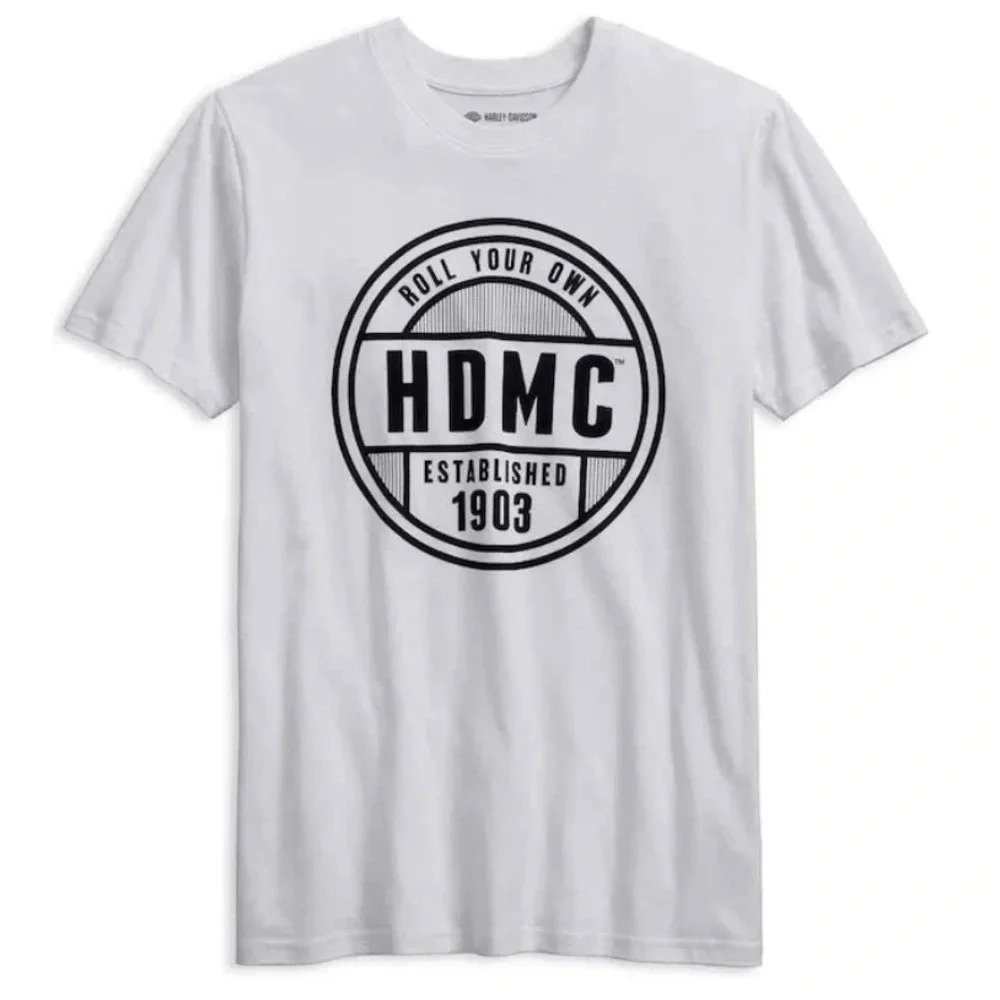 Harley Davidson Garage Men’s White T-Shirt Roll Your Own Men’s Sz XL NWT